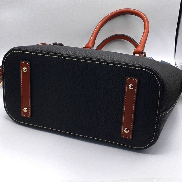 SALE! Large Dooney & Bourke Geena Leather Dome Satchel Black - Picture 5 of 16